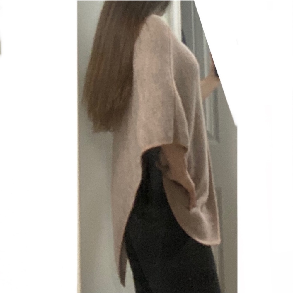 Beautiful Pink & Grey Wool-Blend Poncho - Picture 8 of 8